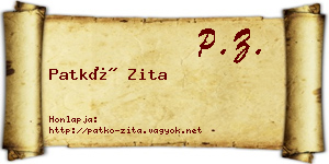 Patkó Zita névjegykártya